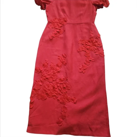 NWT Antonio Melani Summer Floral Applique Midi Dress Sz 10 - Picture 11 of 14